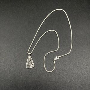 Buddha Sterling Silver Necklace Popcorn Chain